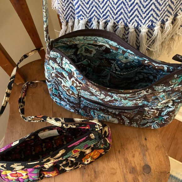 TWO! Vera Bradley Black Multicolor Floral and Turquoise and brown floral purses - Picture 7 of 7